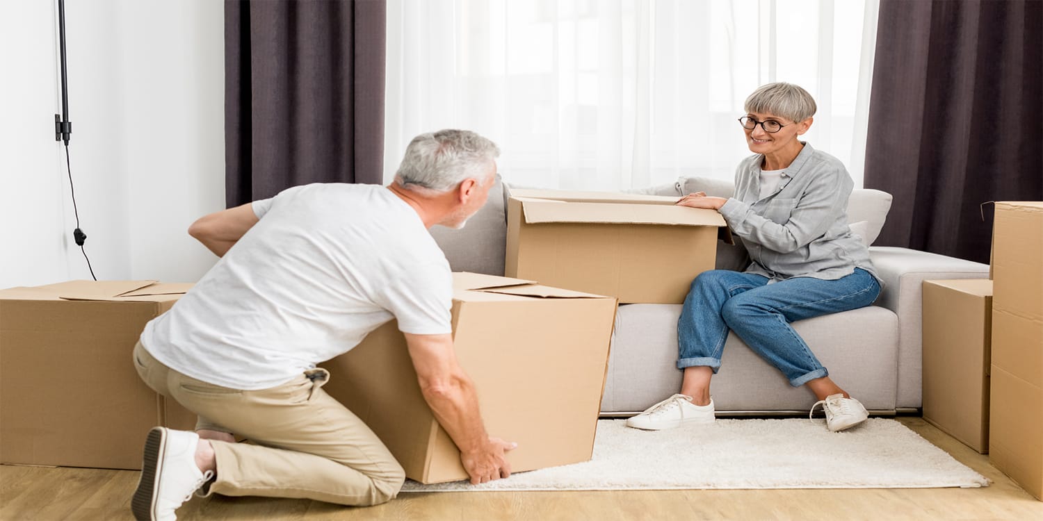Couple packing up an inherited property